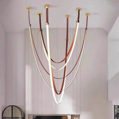 Nordic Belt Pendant Light in Black or Orange