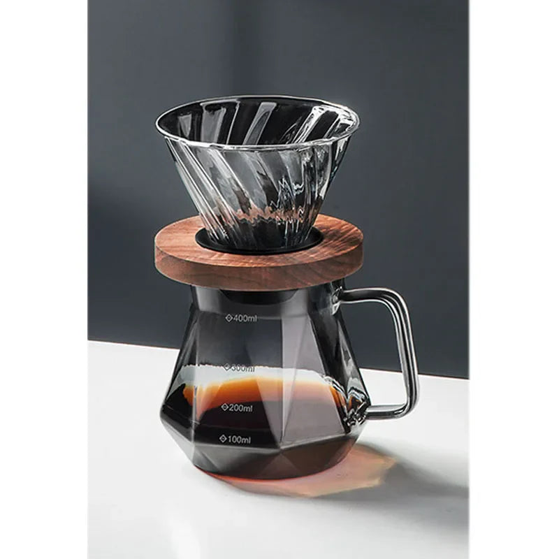 Decorbites™ Diamantglas-Kaffeekanne mit wiederverwendbarem Filterbecher