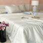 Decobites Rose Flowers Embroidery Bedding Set - Soft Lyocell Cotton, Silky Duvet Cover, Sheet, Pillowcases