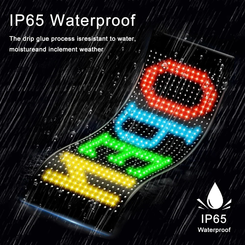 DecorBites™ LED Matrix Panel: Bluetooth Programmable Logo Display for Car Windows