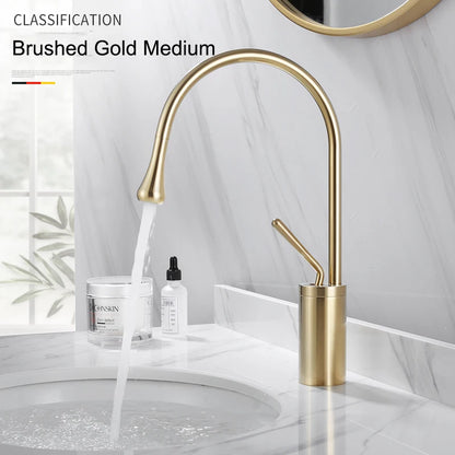 Brushed Gold Bathroom Basin Faucet
