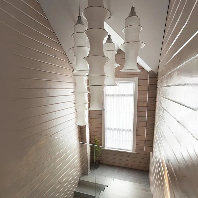 Nordic Wabi-Sabi White Silk Pendant Light