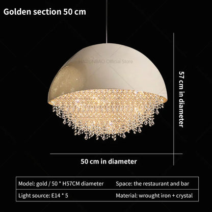 DecorBites™ Crystal Chandelier: Nordic Luxury Lighting for Living Room, Bedroom, and Dining Area