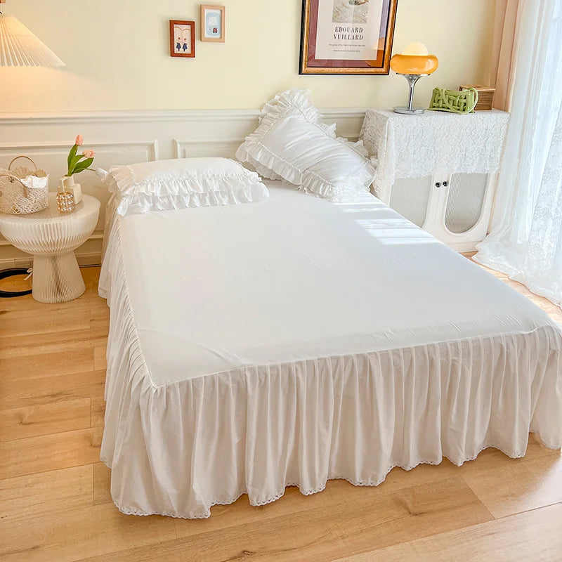 Double Ruffle Cotton Bedding