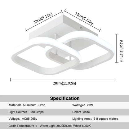مصباح سقف LED أكريليك من DecorBites™: ثريا نورديك عصرية لغرفة المعيشة وغرفة الطعام والممر