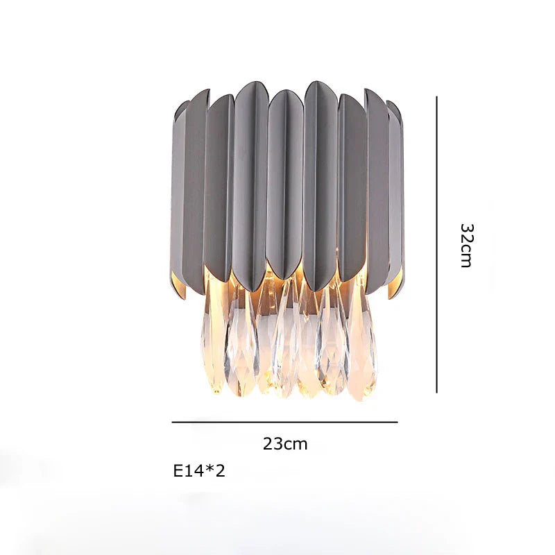 Lámpara colgante de cristal dorado en forma de gota de agua Decorbites™ - Lámpara de suspensión negra