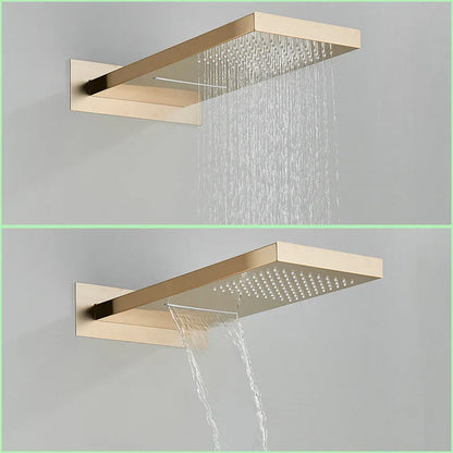 Juego de grifería termostática para ducha tipo lluvia DecorBites™ Gold - Sistema de ducha de pared