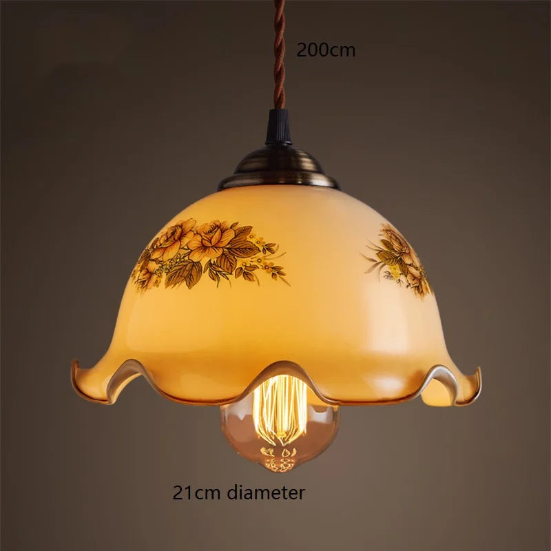 Luces colgantes LED de vidrio verde Decorbites™: Lámpara colgante de estilo vintage japonés-americano