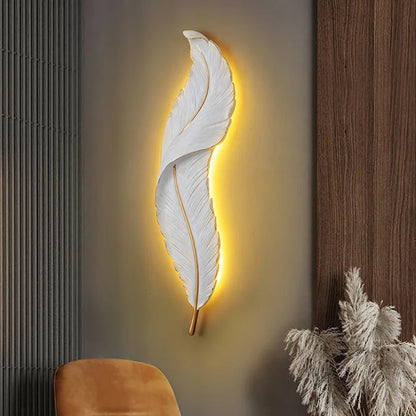 Apliques de pared con forma de pluma LED DecorBites™ para decoración de sala de estar, dormitorio, hotel y vestíbulo