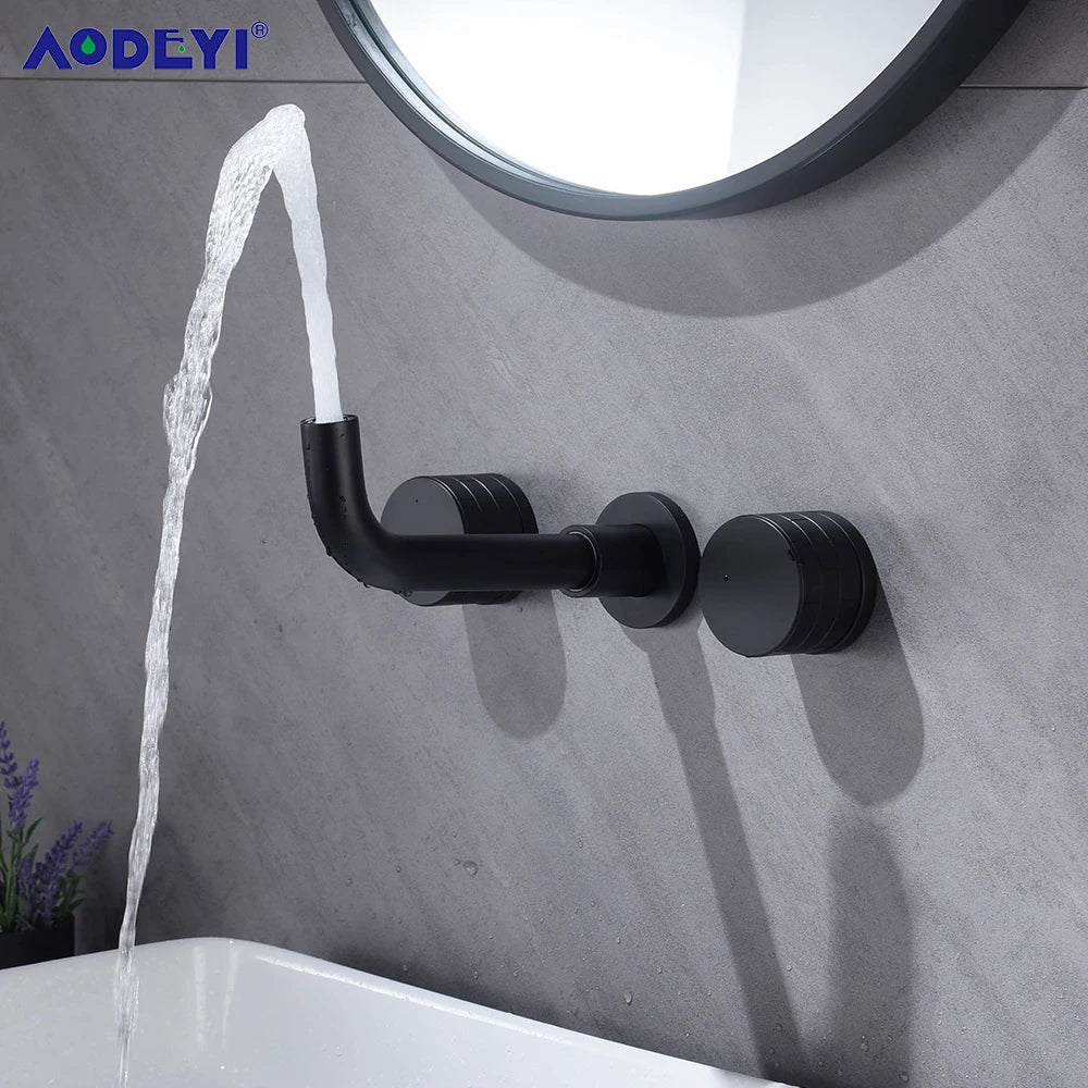 Black Wall Mounted Bathroom Faucet