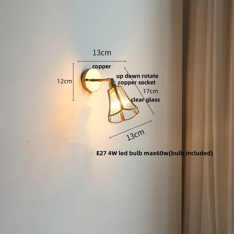 DecorBites™ Glass Wall Light Sconce Modern Nordic Bedside Lamp Aisle Hallway Balcony Lighting