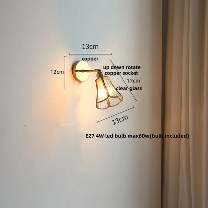 DecorBites™ Gray Glass LED Wall Lights, Pull Chain Switch, Modern Nordic Design
