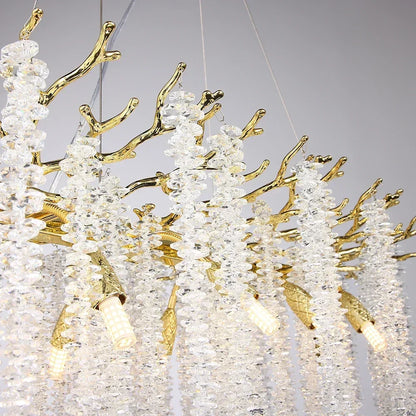 DecorBites™ Gold Round Crystal Branches Chandelier
