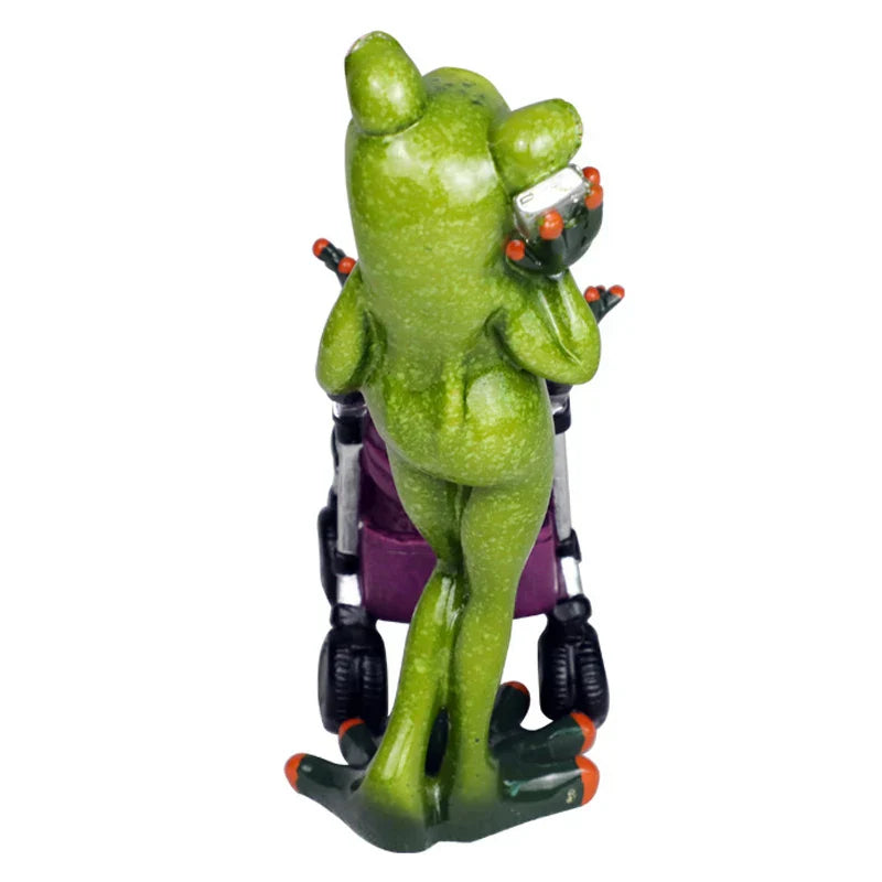 مجموعة تماثيل عائلة الضفدع من DecorBites™ لديكور المنزل، تمثال حيوان لطيف، ملحق سطح المكتب لغرفة المعيشة وغرفة النوم