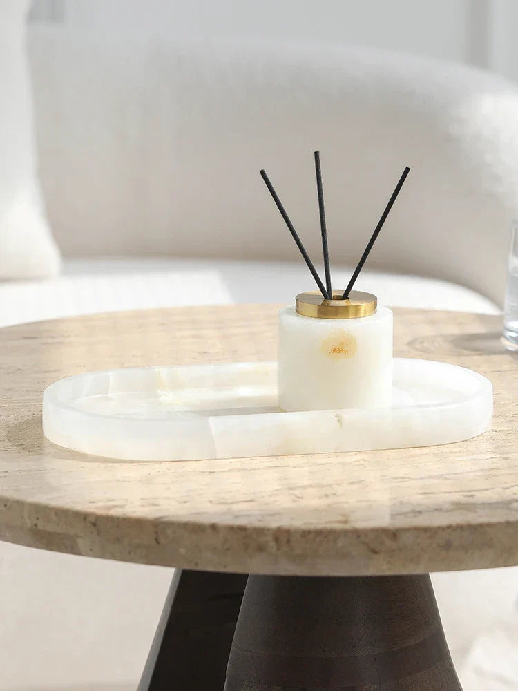 DecorBites™ Calacatta Marble Vanity Tray for Perfume Candles Jewelry Luxury Home Decor