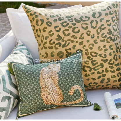 Decorbites™ Leopardmuster & Vintage-Geometrie Bolster-Kissenbezug 30x65 cm