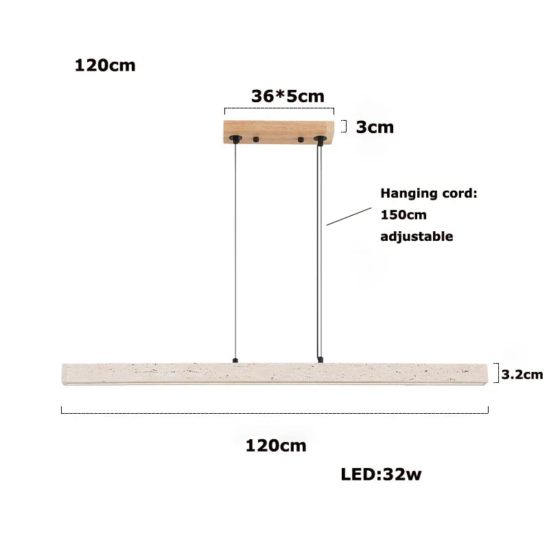 DecorBites™ LED Natural Stone Round Linear Chandelier - Dimmable, Ceiling Hanging Lamps