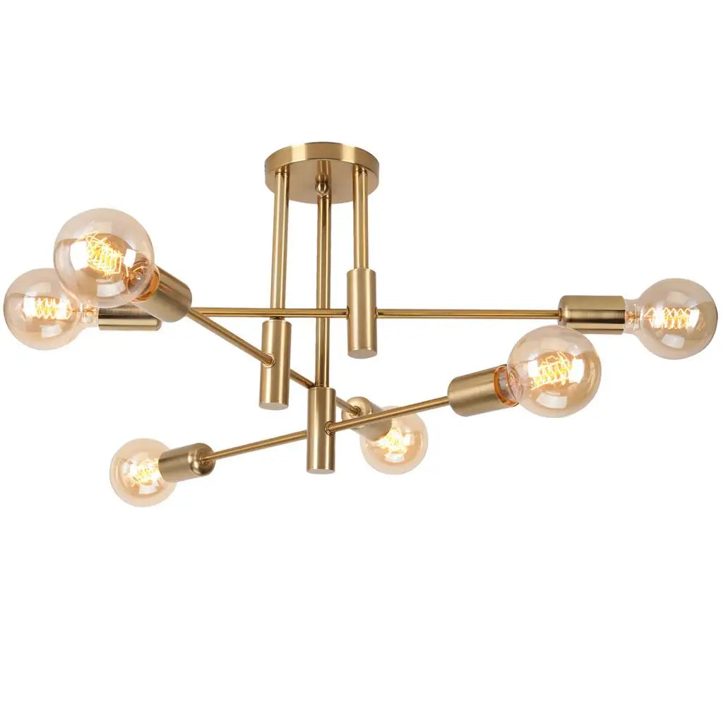 Decorbites™ Lámpara de Techo de Jaula de Hierro Dorado Moderna Decoración Nórdica Retro para Loft E27