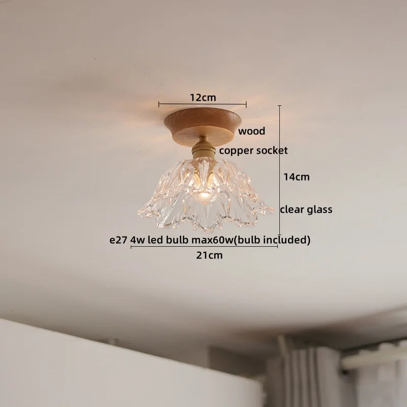 Lámpara de techo LED de vidrio y madera Decorbites™ moderna