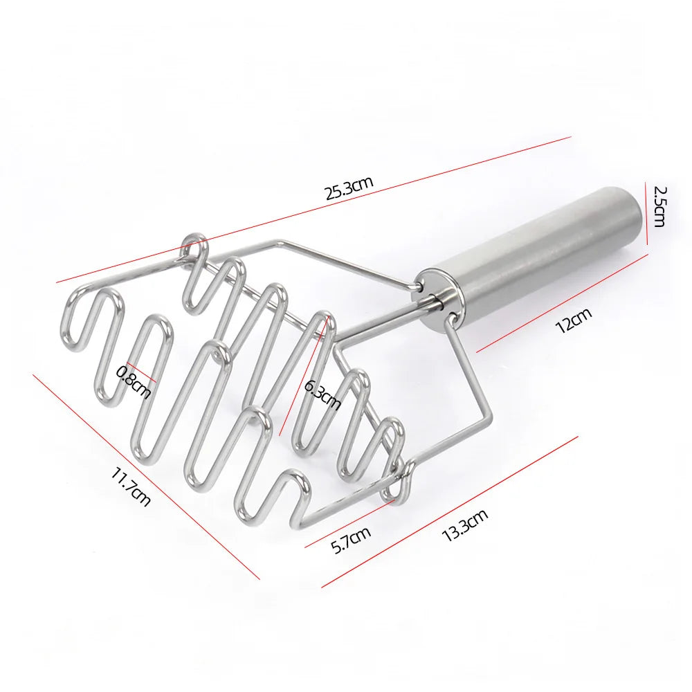 Triturador de patatas y alimentos DecorBites™ de acero inoxidable de doble capa para frutas y verduras en la cocina