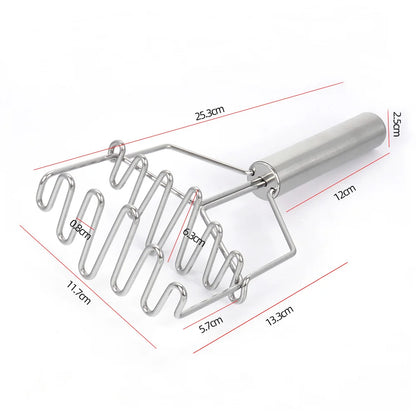 Triturador de patatas y alimentos DecorBites™ de acero inoxidable de doble capa para frutas y verduras en la cocina