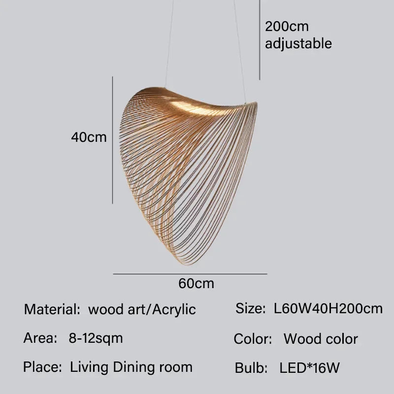 DecorBites™ Bamboo Pendant Light Chandelier for Living Room Dining Kitchen Décor