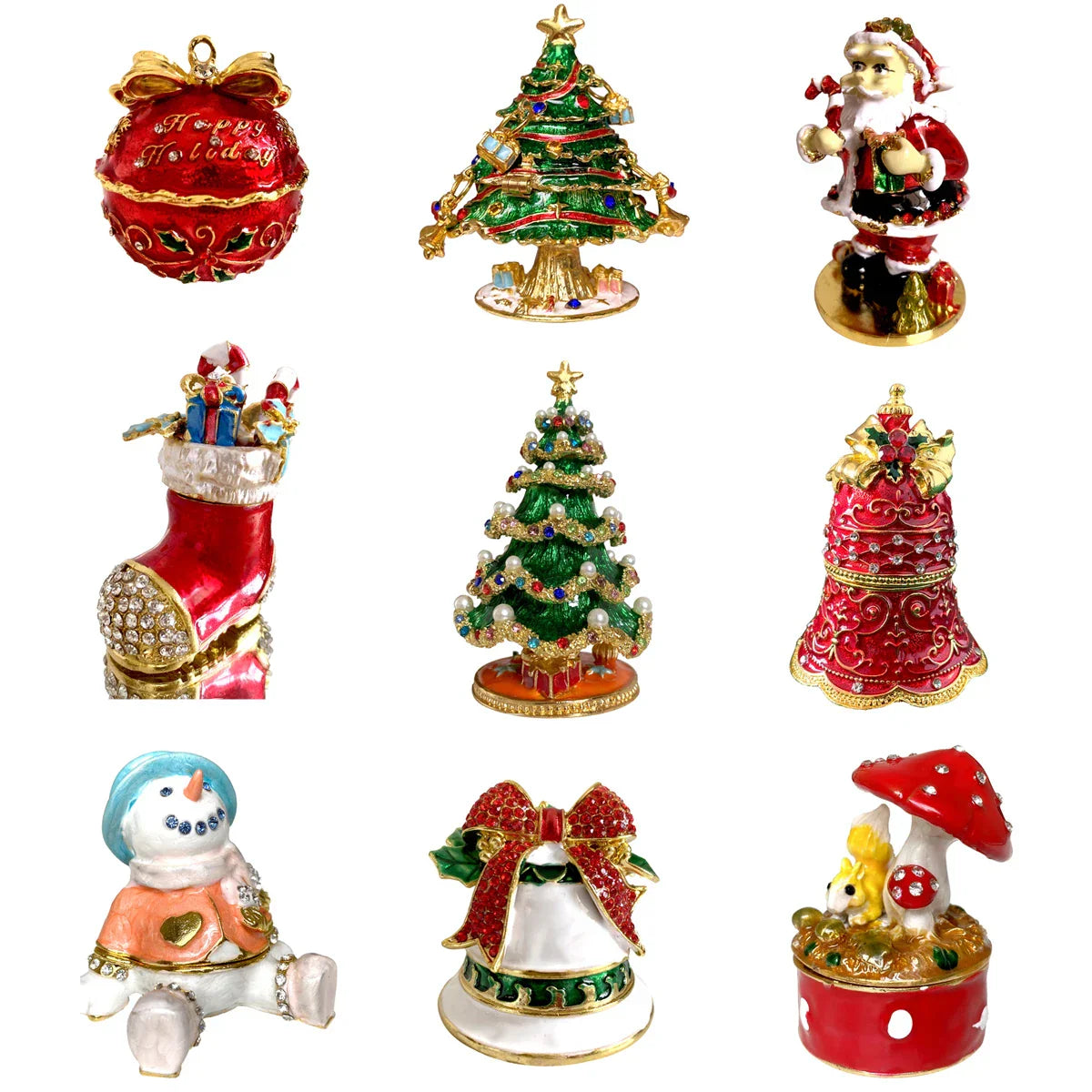 DecorBites™ Christmas Jewelry Trinket Box Wedding Ring Holder Dressing Table Decoration Gift