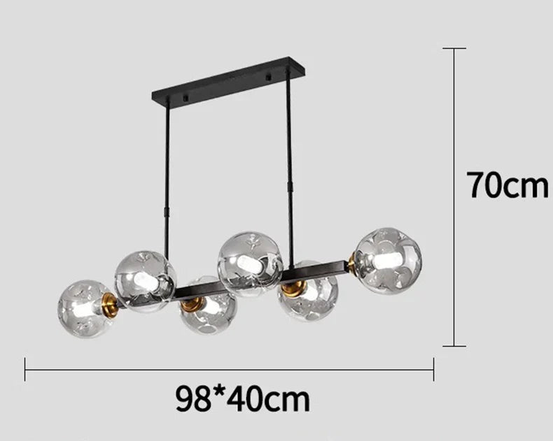 Brass Modern LED Chandelier 8-Head Amber Glow