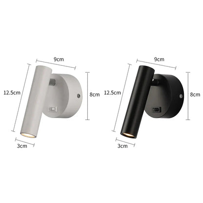 DecorBites™ LED Wall Lamps with Switch - Adjustable Angle Bedside Spotlights
