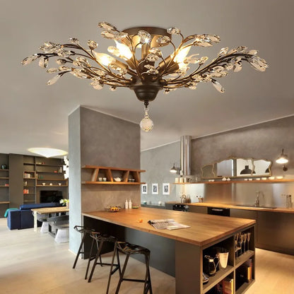 Decorbites™ Industrielle Kristall-Lüster: Vintage Farmhouse Deckenleuchte für Wohnzimmer, Esszimmer