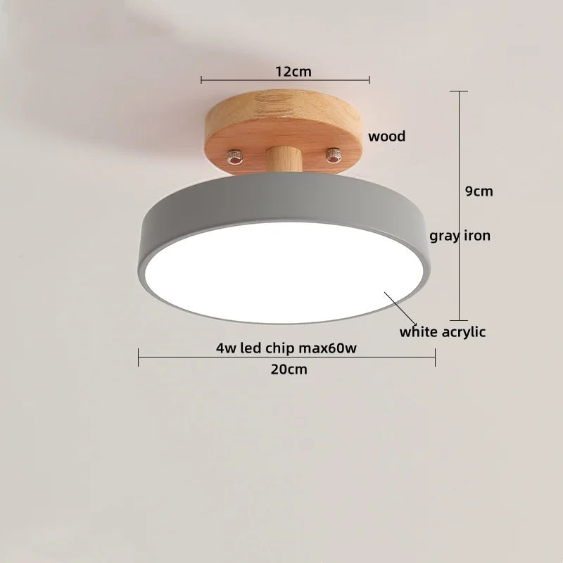DecorBites™ Acrylic Wood LED Ceiling Light – Nordic Indoor Lighting Fixture