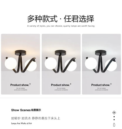 ديكوربايتس™ إضاءة السقف الزجاجية باللون الأسود الذهبي: إضاءة داخلية عصرية بسيطة لشرفة المدخل