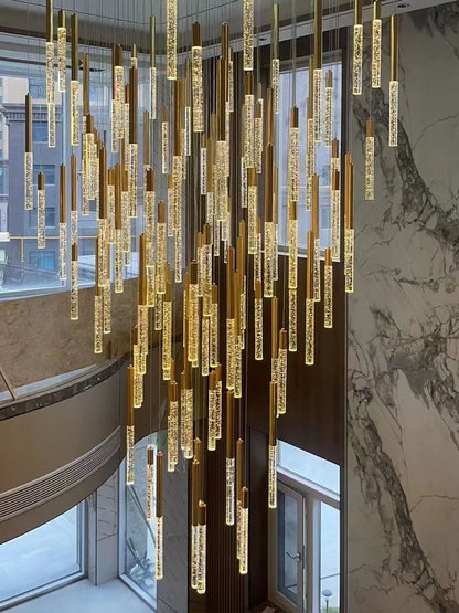 DecorBites™ Large Luxury Crystal LED Chandelier for Living Room - Custom Hanging Lamps