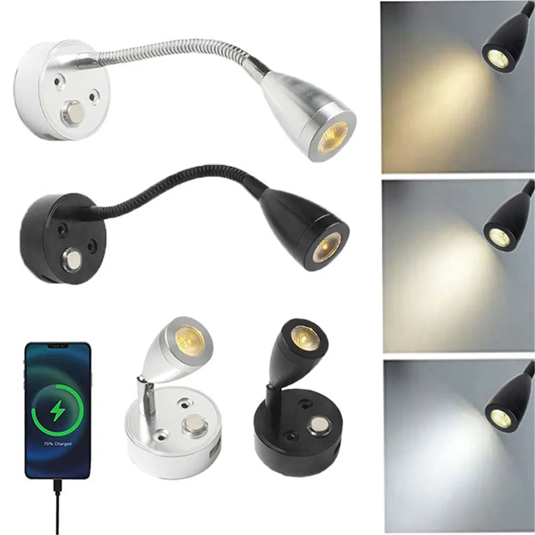Luces LED DecorBites™ con cargador USB e interruptor de control táctil para vehículos