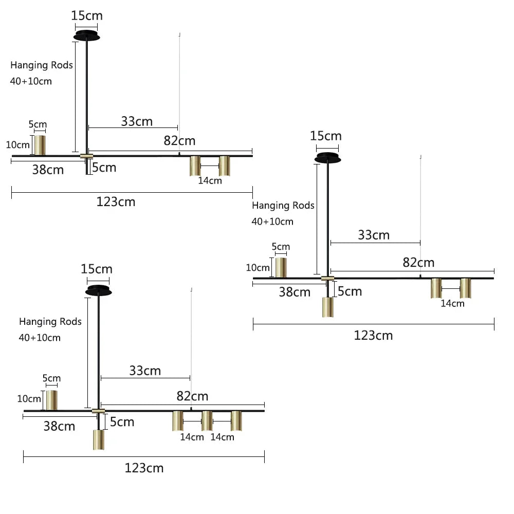 DecorBites™ Black Chandelier Pendant Lights for Dining Table, Kitchen, Living Room