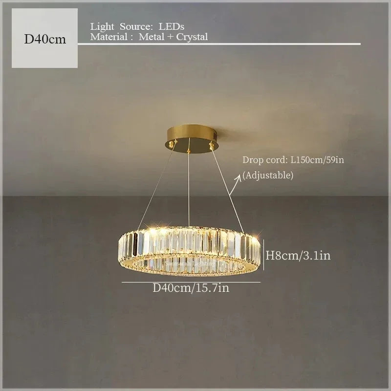 DecorBites™ Crystal Ceiling Pendant Chandelier for Luxury Room Decor