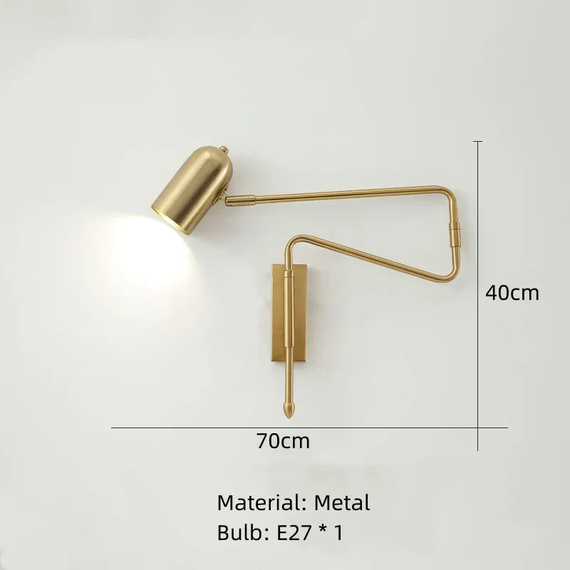 DecorBites™ LED Rotatable Wall Lamp Gold Black White Metal Sconce E27 Bulb