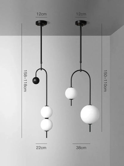 DecorBites™ Glass Suspension Kitchen Island Chandelier Ceiling Pendant - Modern Living Room Hanging Light