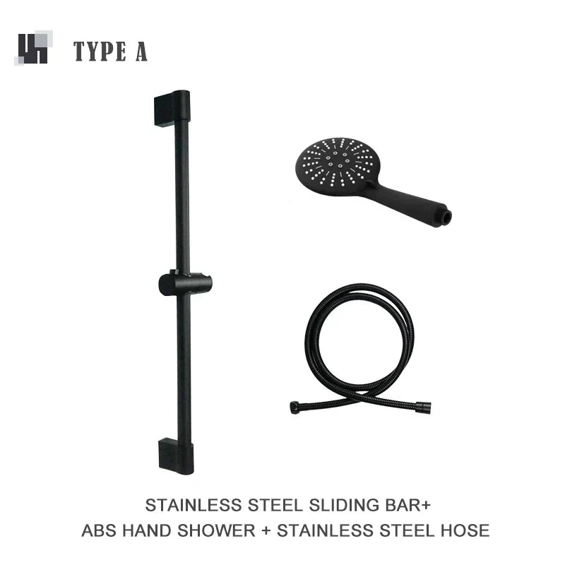 DecorBites™ ABS3 Rain Shower Head Set with Adjustable Rod & Hose