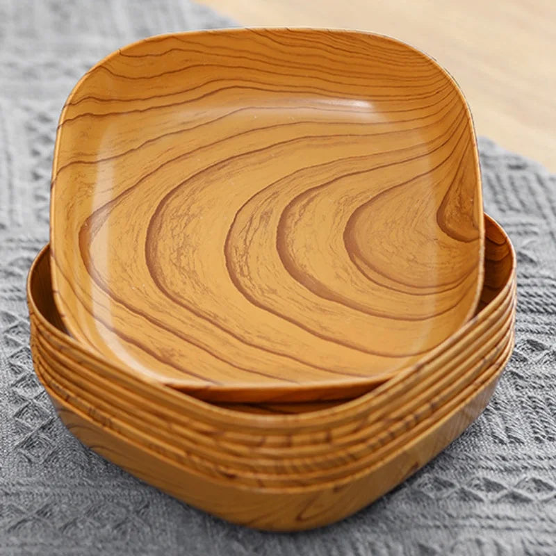 DecorBites™ Imitation Wood Snack Plate Dish Tray for Sushi Breakfast Dried Fruit