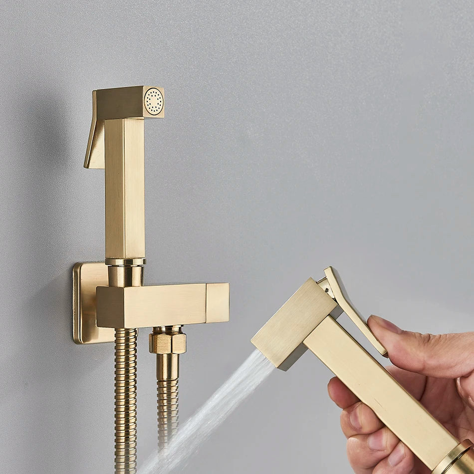DecorBites™ Brass Bidet Faucet Single Cold Water Toilet Handle Jet Sprayer Mixer