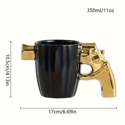 1pc 350ml Premium Ceramic Coffee Mug Revolver Handle Breakfast Milk Water Cup Creative Coffee Cup Birthday Drinkware Gifts