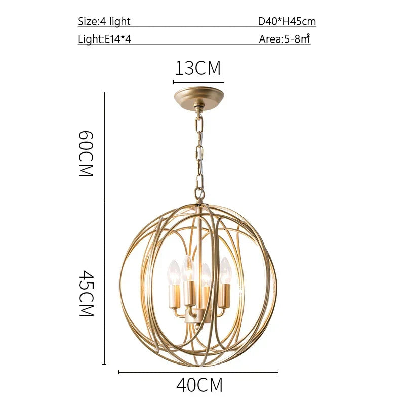 Gold Crystal Ring Chandelier D40cm Quality