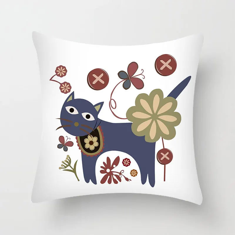 Cat Pattern Pillow Cover