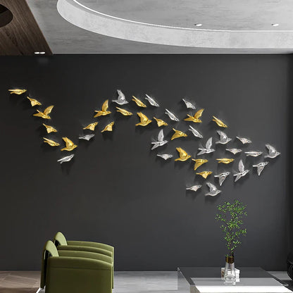 DecorBites™ Estatua de pájaro 3D de resina para decoración de pared en habitación infantil - Figura decorativa de animal