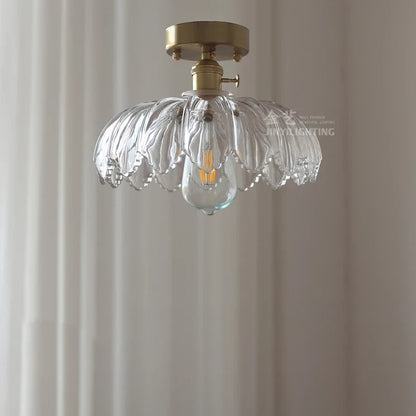 Lámpara colgante industrial de cristal DecorBites™: Lámpara estilo loft con casquillo de cobre para decoración del hogar.