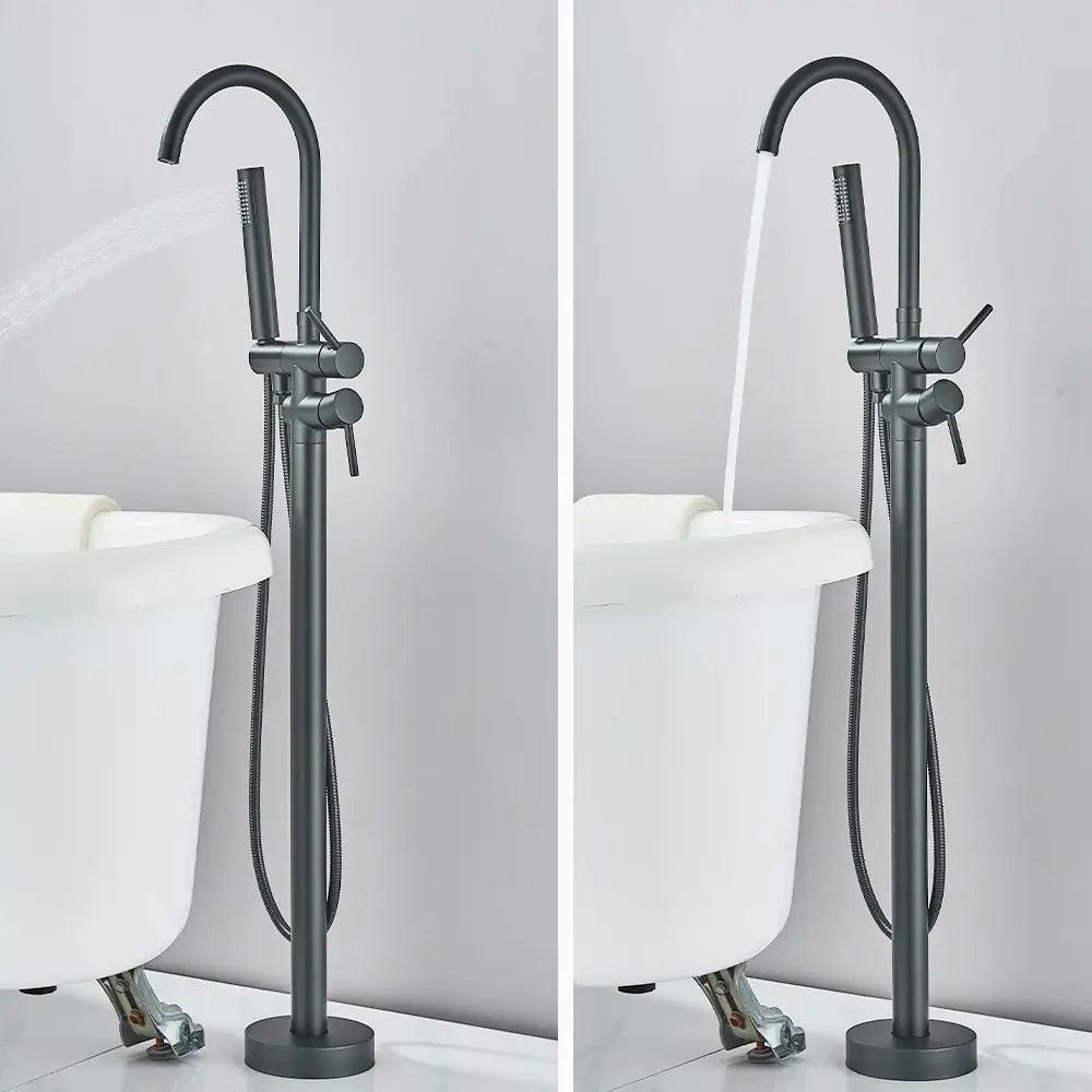 DecorBites™ Modern Black Floor Mounted Tub Faucet
