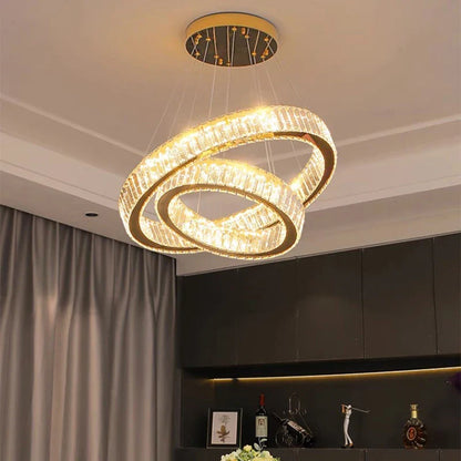 DecorBites™ Crystal Chandelier: Luxury Pendant Lighting for Living Room, Staircase & Ceiling