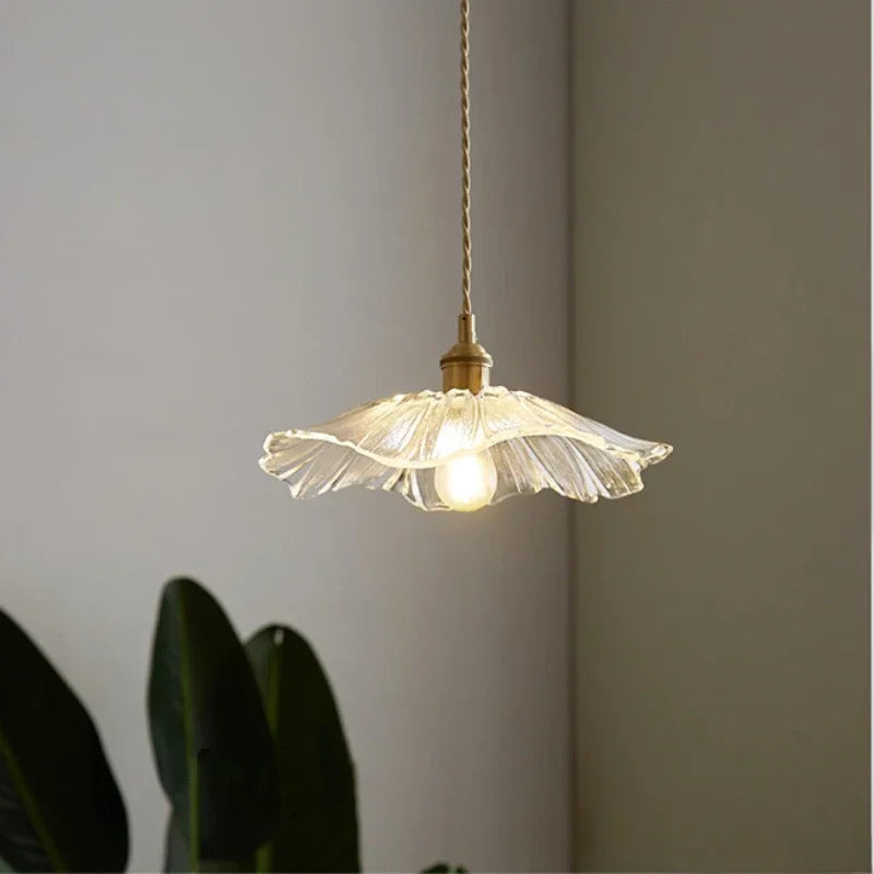 Retro Floral Glass Pendant Light