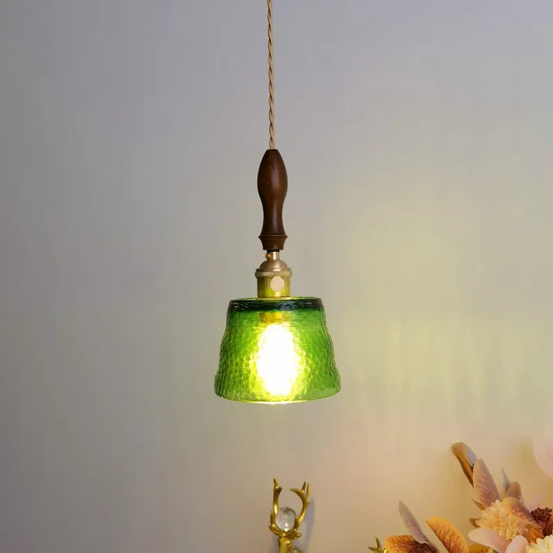 DecorBites™ Amber Pendant Light: Nordic Copper Hanging Lamp for Modern Home Decor